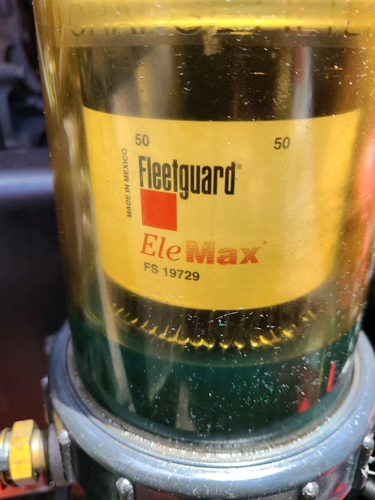 Fleetguard EleMax diesel filter with yellow label showing product code FS 19729